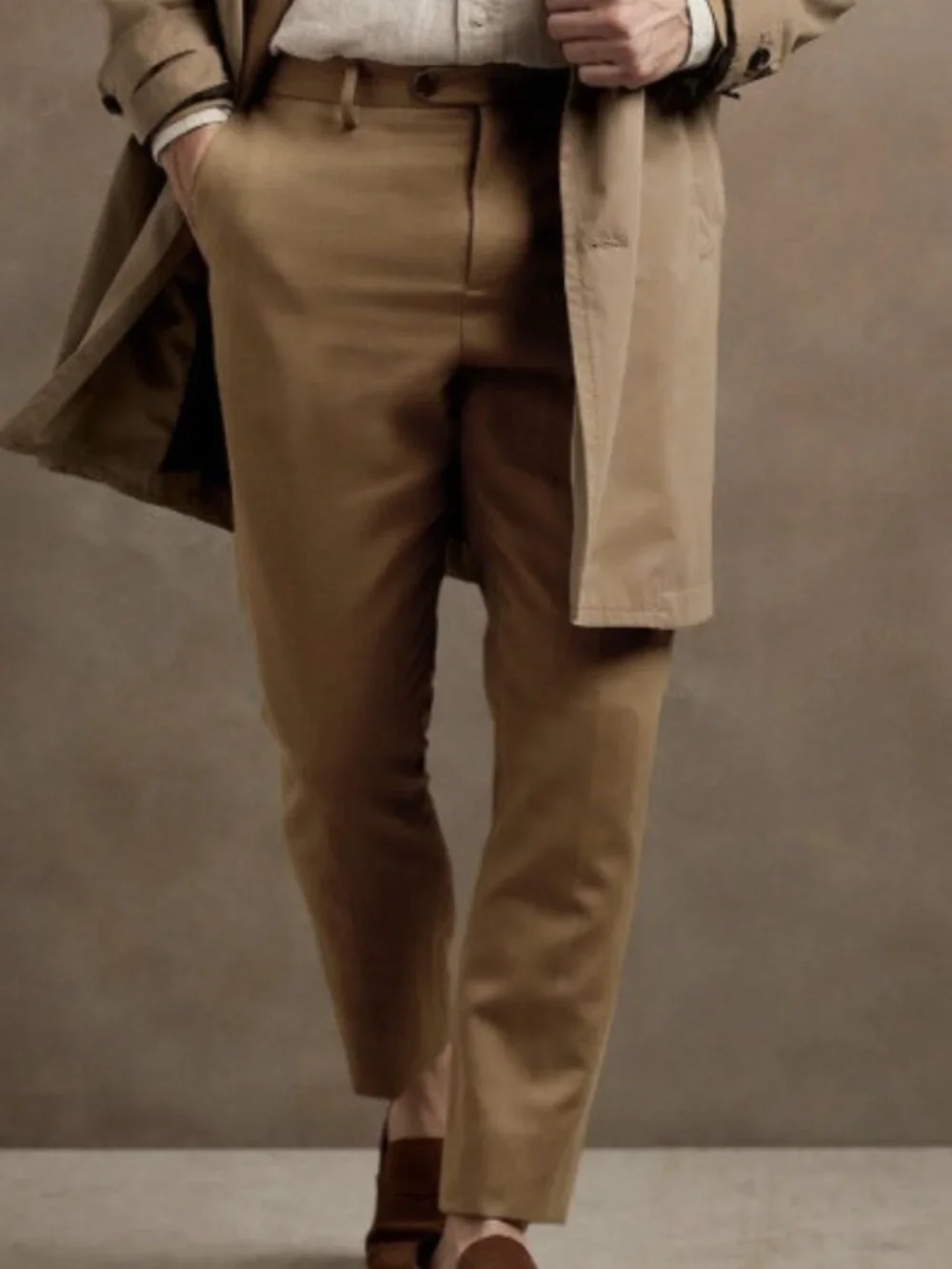 Banana Republic Italian Cotton-Linen Suit Pant Brown 32R NWT